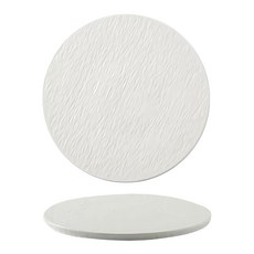 WANDU 瓦讀 石紋平板展示圓盤 4694 精緻餐桌擺盤 提升用餐質感, 12吋, 亮白, 1個