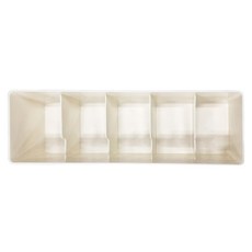 懶角落 分格收納盒 五格 白色, 27 x 8.8 x 6.5cm, 4個