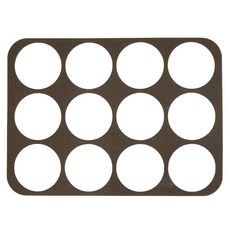 TRIARROW 三箭牌 圓形矽膠瓦片酥模 十二孔，耐熱溫度 -40°C ~ +220°C，外尺寸 32.3x23.3x0.2cm, 32 x 23 x 0.2cm, 1個