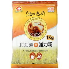 葵食品 北海道高筋強力粉 - 日本麵粉 適用於麵包和披薩, 1kg, 1包