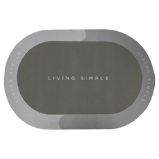 JOEKi 硅藻泥軟地墊 楊圖款-01, 60 x 39cm, 多瑙河灰色款, 1個