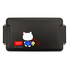 Skater 不鏽鋼扣環 塑膠便當盒 黑蓋白底 500ml, Hello Kitty, 1個