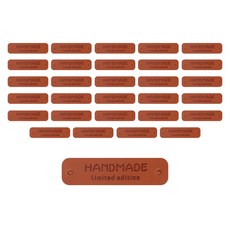 Simple Line 手工限量版皮革標籤, 30個, 棕色