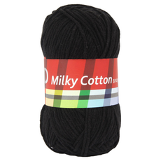 brandyarn Milky Cotton Red系列 棉混紡針織線 Set, 黑色, 50克 2入, 棉60.8% 壓克力39.2%, 6捲