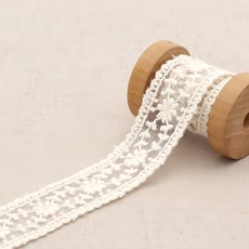 KohasiD 棉質化學蕾絲 180公分, 1捲, 自然原色