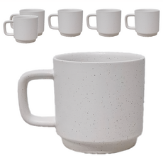 JUST HOME 星隱馬克杯 280ml 6個, 白色, 1組