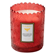 LUXURIOUS 浮雕蕾絲香氛蠟燭, 200g, 1個, 寶格麗夜茉莉