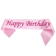 六分埔禮品 生日背帶 單面印刷, 160 x 9.5cm, 粉色, 1條