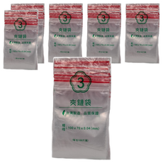 OJ 歐健膠品 PE夾鏈袋 透明紅線款, 10 x 7cm, 500個, 6袋