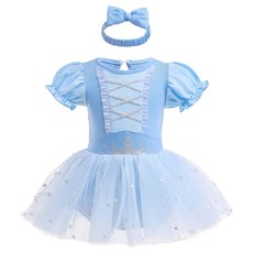 Kori Deer 可莉鹿 女嬰寶寶萬聖節變裝連身衣-冰雪艾莎款, 短袖, 附髮帶, 95cm, 冰雪艾莎