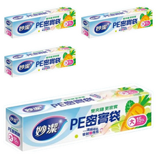 妙潔 PE密實袋, 大(28 x 27cm), 15個, 4盒