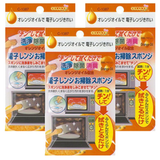 FCC 不動化學 橘子油微波爐清潔海綿組 含海綿和清潔液 清潔/除菌/消臭, 不適用, 3組