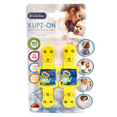 Lucky Baby 雙頭扣夾 - 短/機器人 (S171)，多功能夾, 夾子(3.5 x 4.5cm) + 織帶(2.5 x 2.5cm), 1個