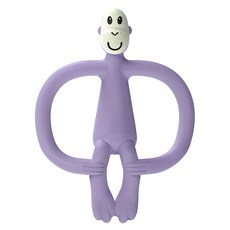 英國 Matchstick Monkey 咬咬猴牙刷固齒器, 食用級矽膠製成, BioCote抗菌技術, 小頭大身設計, Teether only, 紫芋猴, 1入