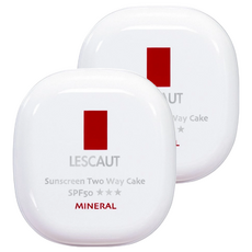 LESCAUT 蕾斯卡歐 防曬兩用粉餅 SPF50 03健康色 12g, 2個