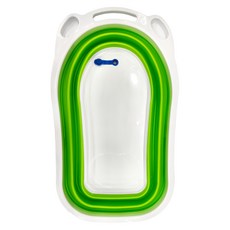 baby mambo 蔓葆 baby摺疊浴盆 攜帶型 綠色 + 白色, 1個