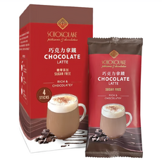 SCHOKOLAKE 巧克力雲莊 巧克力拿鐵沖泡粉 糖零添加, 35g, 1盒, 4包