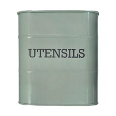 KitchenCraft Nostalgia復古餐具鏟匙收納筒 - 萬用置物筒 碳鋼材質, 16.2 x 14.7cm, 薄荷綠, 1個