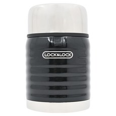 LocknLock 樂扣樂扣 波浪紋不鏽鋼保溫罐, 黑色, 550ml, 1個