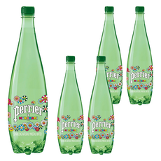 沛綠雅 氣泡天然礦泉水 村上隆經典版, 法國原裝進口, 富含多種礦物質, 氣泡強勁, 無糖0卡, 1L, 5瓶