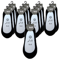 D&G BEAUTY 超細纖維襪套-DS132 黑色, 腳跟止滑 防脫落, 防磨腳, 22~25cm, 12雙