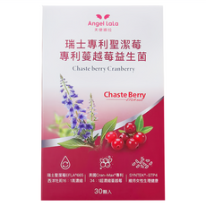 Angel LaLa 天使娜拉 聖潔莓蔓越莓益生菌膠囊 含專利蔓越莓 調節生理機能, 30顆, 500mg, 1盒