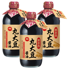 萬家香 丸大豆醬油, 100%純釀造, 使用非基因改造全粒黃豆, 無添加防腐劑, 無添加人工味精、無焦糖色素, 無農藥殘留、無有害重金屬, 450ml, 3瓶