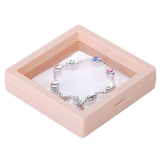 E.dot 抗氧化透明PE薄膜懸浮首飾收納盒/飾品盒, 三色可選, 粉色, 1個