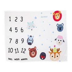 Kori Deer 可莉鹿 嬰兒成長紀錄萬用透氣竹纖維雙層紗布包巾, 可愛動物, 柔軟親膚