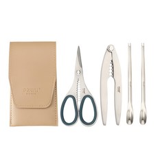 PZWN 304不鏽鋼吃蟹工具螃蟹工具 蟹工具4件組, 1組, 不鏽鋼色