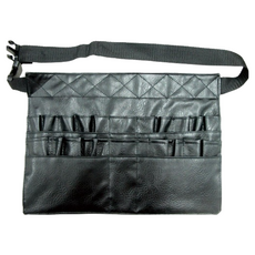 Galatea 葛拉蒂 繫腰時尚刷具袋 仿牛皮黑亮皮材質佳 可放20幾支刷具和彩妝品 大小孔設計刷具不易鬆動, 1個