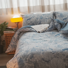 康蒂青森 床包組 5x6.2尺 100%天絲萊賽爾纖維 100支/350織 透氣吸濕 天然抑菌 親膚滑順, 床墊套 + 枕套組, 床包186 x 150 x 高35cm + 枕套75 x 45cm, 麋霧青森