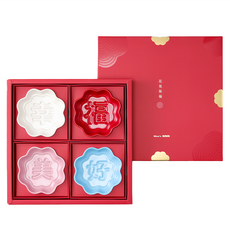 Mao's 樂陶陶 花見祝福 顯影醬油碟四入禮盒組 28 x 28 x 3.5cm 650g, 幸福美好, 1組