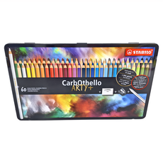 STABILO 思筆樂 CarbOthello 奧賽樂水性粉彩筆 鐵盒裝 60色, 1盒