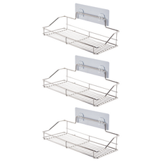 小麥購物 不鏽鋼收納架 矮款 G144 30 x 12.5 x 6cm 309g, 3個, 不鏽鋼色