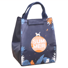 超萌Q便當袋 保溫保鮮 鋁箔加厚 輕輕鬆攜帶, 藏青色, 10個