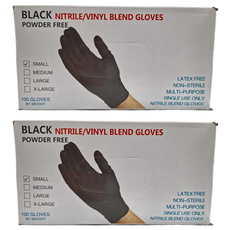 FANCY LIFE一次性PVC手套 S號黑色, 50雙, 2盒