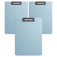 A4文件平板夾 Set, 31 x 22 x 0.25cm, 塑料材質, 天青藍, 3個