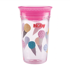 Nuby 晶透360度喝水杯 300ml, 款式隨機, 1個