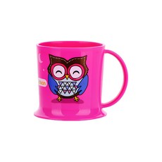 Edison 愛迪生 神奇聰明水杯 200ml PP材質 耐熱-20~100°C, 貓頭鷹 粉紅色, 1個