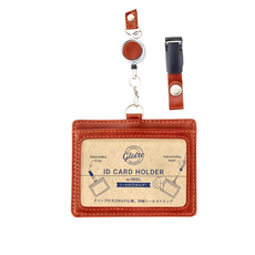 Raymay 藤井 伸縮捲軸 + 夾子識別證吊掛 15.5 x 12 x 1.2cm, 棕色, 1個