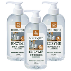 do it 多益得 ALL Clean 酵素每日洗碗精, 500mL, 中性不傷手, 易沖淨無殘留, 0%香精, 100% PCR再生塑料, 3瓶
