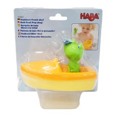 HABA 碰碰船探險蛙, 軟質蛙船長, 可套於手指, 堅固船身, 漂浮中不易翻覆, 1個, Multiple colors