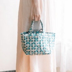 in Blooom 印花樂 束口便當袋 棉質, W35 x H16 x D15cm, 澡堂綠, 1個