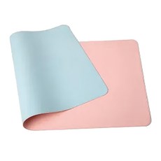 ezlife 雙面拼色防水皮革滑鼠墊/餐桌墊 70 x 35cm 辦公居家兩相宜, 淺藍色 + 煙粉色, 1個
