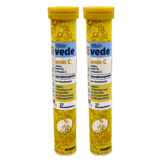 EDEKA 維生素C發泡錠 維他命C+D3+鋅+硒 檸檬口味, 102g, 17錠, 2條
