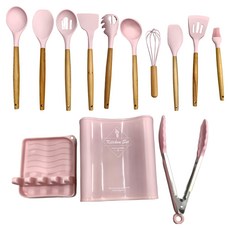 紅點生活 不沾鍋矽膠鍋鏟廚具, 12個, 義式粉, 1組