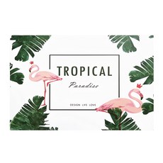 iINDOORS 防水隔熱餐桌墊 粉色火鶴 PP塑膠, 45 x 30cm, 1片