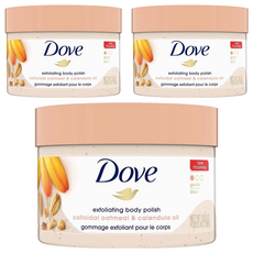 Dove 多芬身體磨砂膏 燕麥 + 金盞花, 細緻磨砂粒子 溫和清潔老廢角質, 298g, 3罐