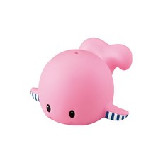 Toyroyal 樂雅 軟膠鯨魚, 安全抗菌, 粉色, 噴水玩具, 1個